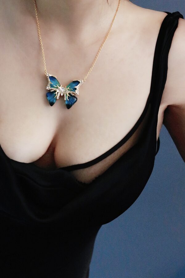 "The butterfly effect is real" Enamel Butterfly Necklace