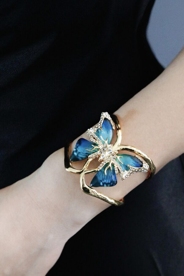 "With a trust fund attitude" Enamel Butterfly Cuff - Image 2