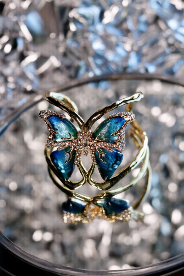 "With a trust fund attitude" Enamel Butterfly Cuff - Image 4