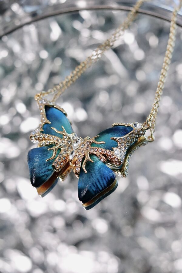 "The butterfly effect is real" Enamel Butterfly Necklace - Image 5