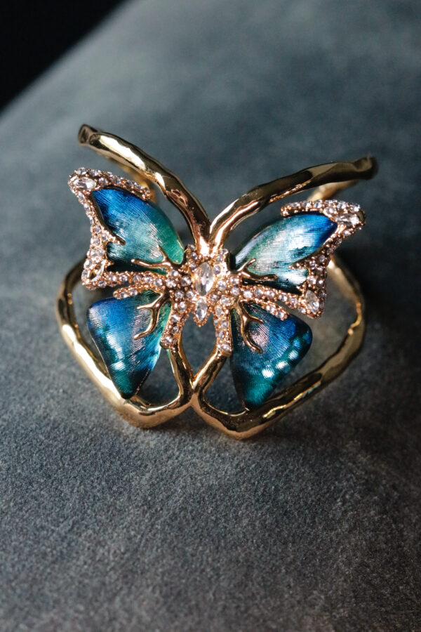"With a trust fund attitude" Enamel Butterfly Cuff - Image 6