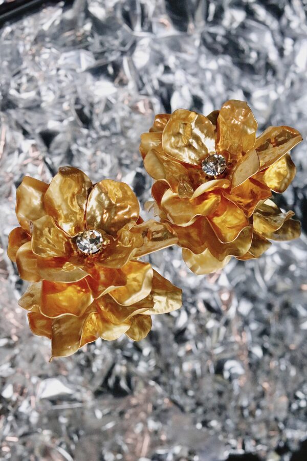 "The blooms that survived your glow-up" Golden Flower Earrings