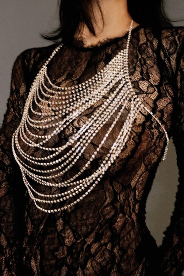 "Suddenly everyone thinks you're hiding something good" Diamond Chest Chain - Image 2