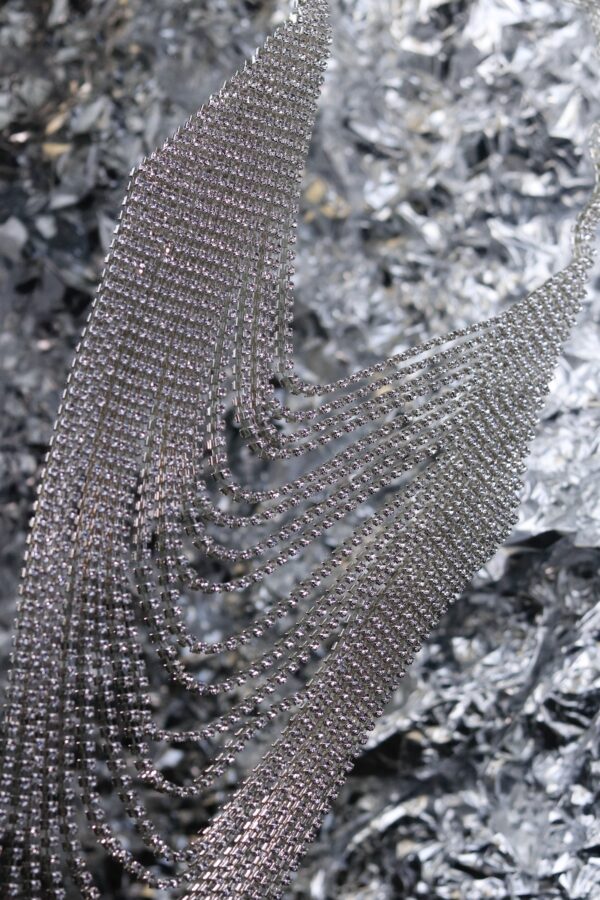 "The waterfall that flows upward into trouble" Diamond Chest Chain - Image 3