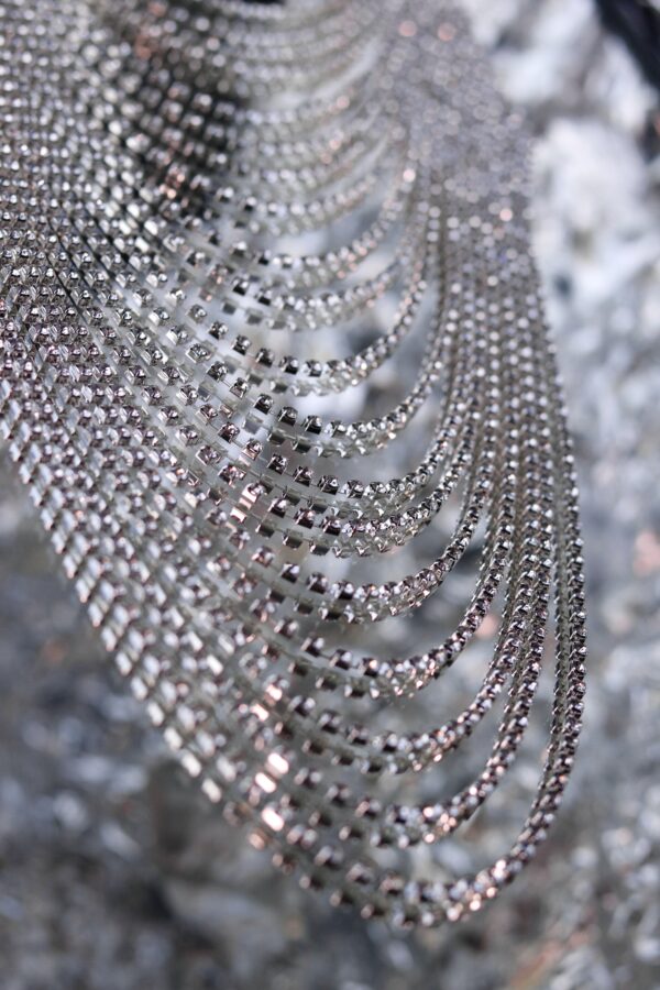 "The waterfall that flows upward into trouble" Diamond Chest Chain - Image 4